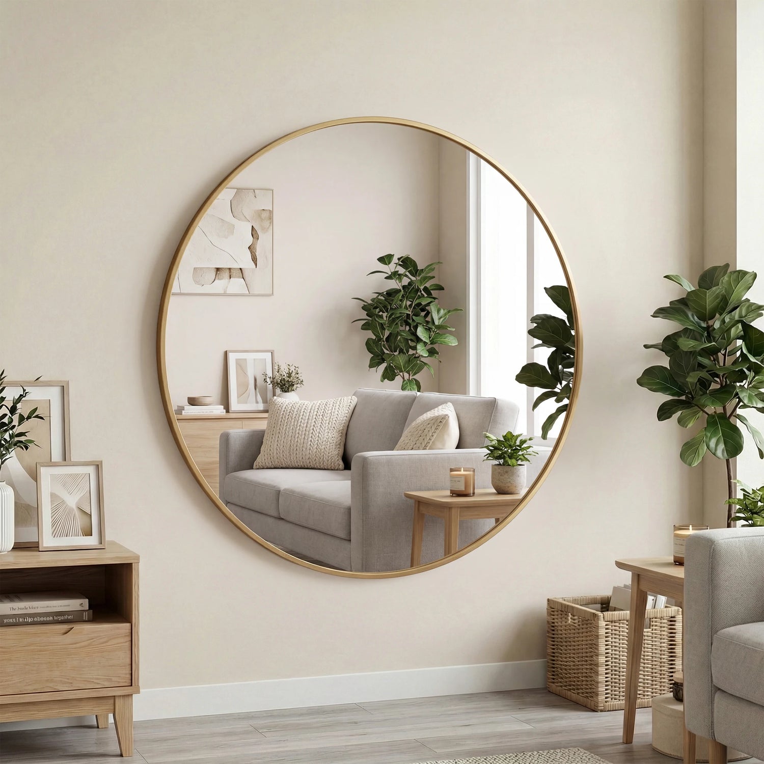 MCQ Round Wall Mirror Shatterproof Bathroom Vanity Mirror