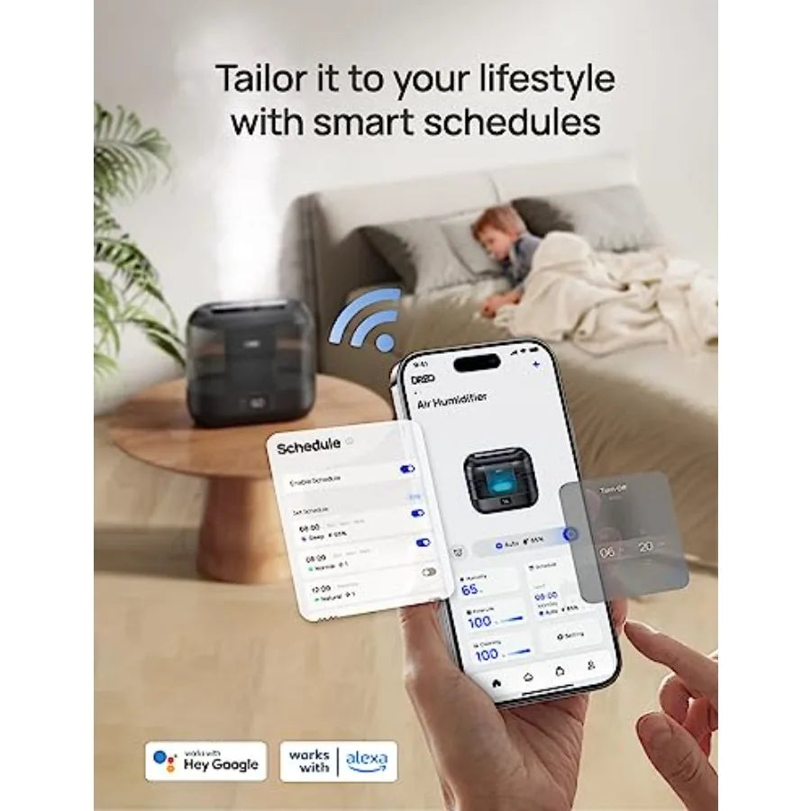 Smart Humidifier For Bedroom Top Fill With Quiet Operation