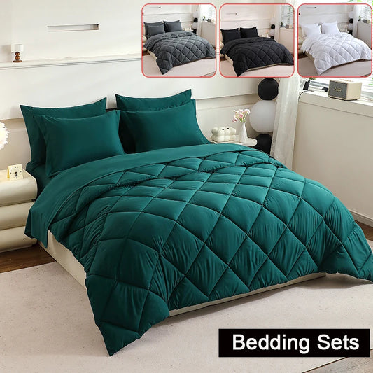 EasYum 7 Piece Polyester Bedding Set Includes Comforter And Sheets