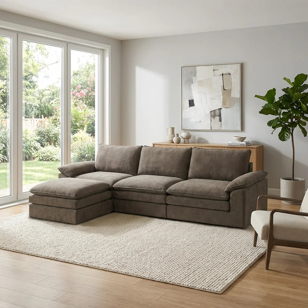 YQzyphyna Modern Cloud Modular L Shape Sofa Set With Pillows
