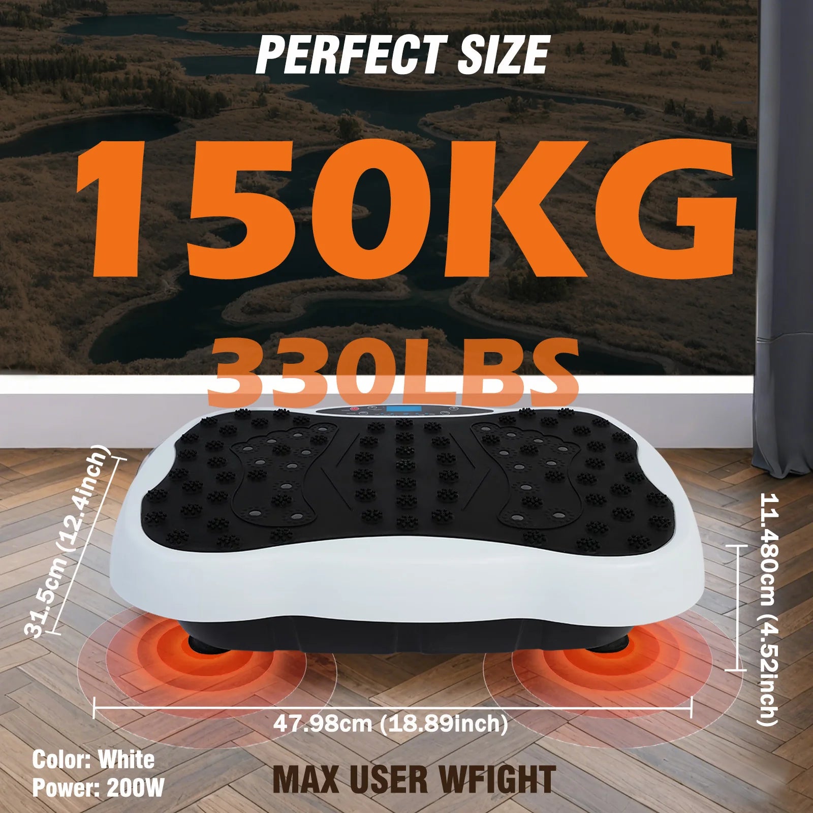 Full-Body Vibration Plate Exercise Machine With Resistance Bands Remote Control