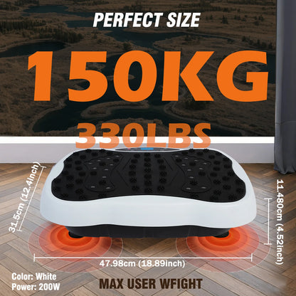 Full-Body Vibration Plate Exercise Machine With Resistance Bands Remote Control