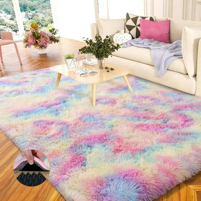 Modern Soft Shag Rug For Bedroom And Living Room With Plush Carpet
