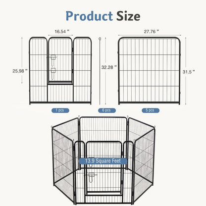 JHK Metal Dog Playpen Fence For Indoor Outdoor Use