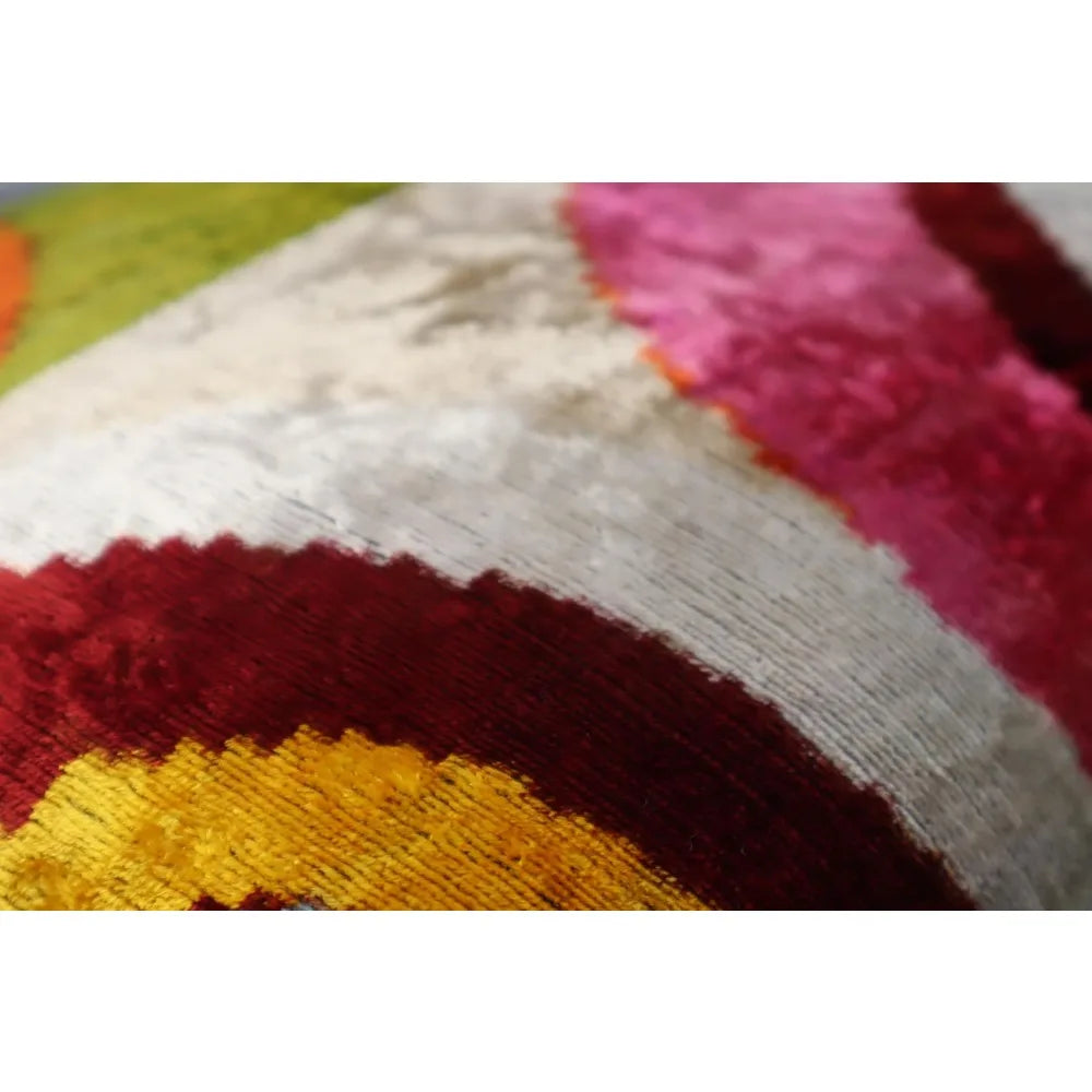 Silk Velvet Decorative Throw Pillow With Down Feather Fill