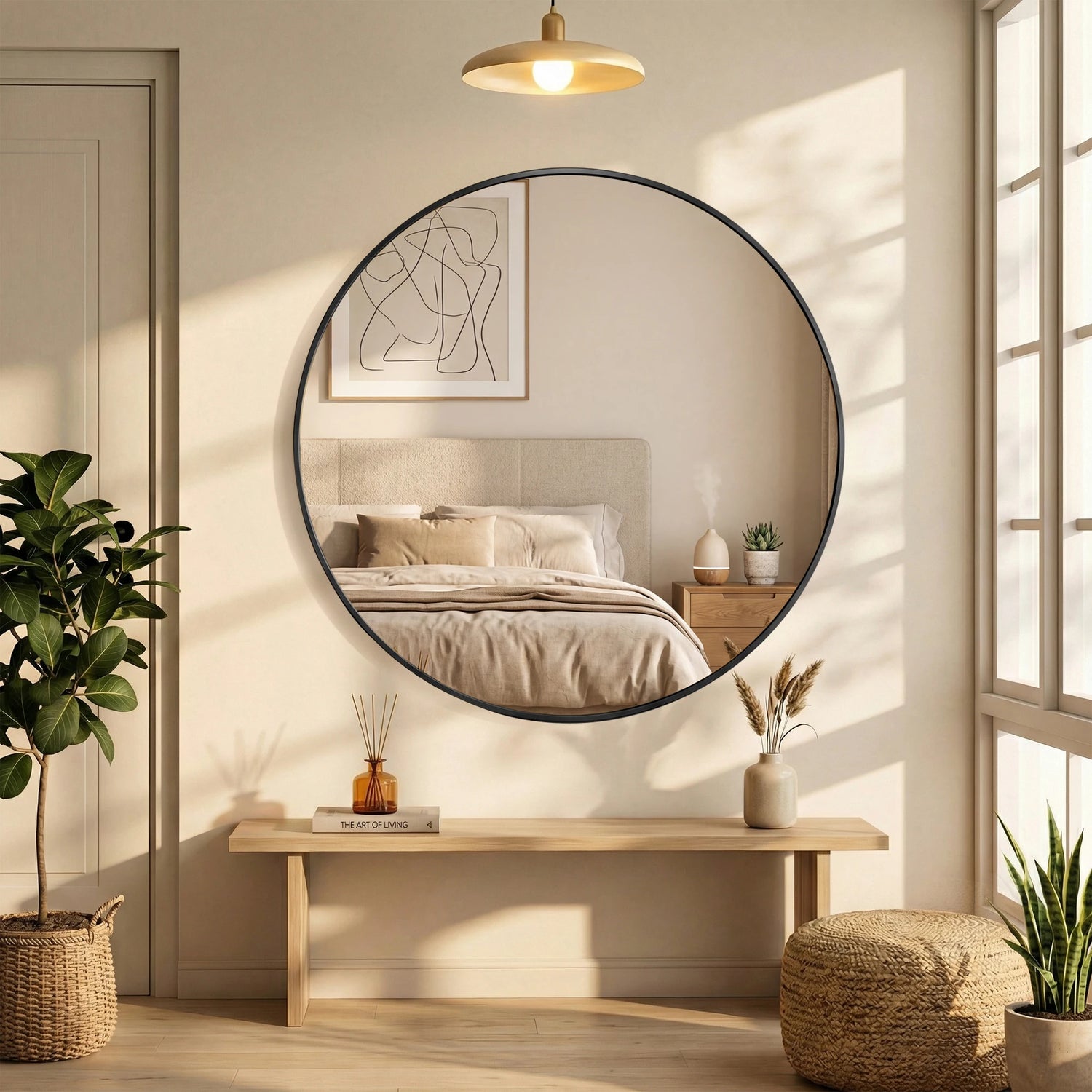 MCQ Round Wall Mirror Shatterproof Bathroom Vanity Mirror