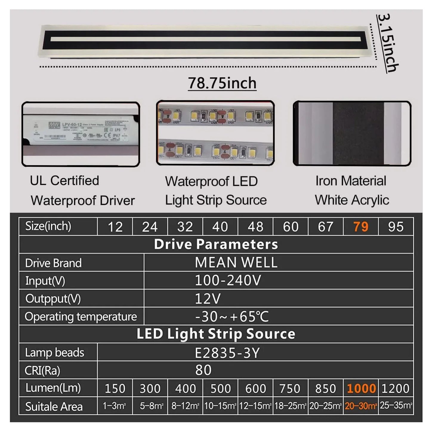 Outdoor Modern LED Wall Sconce IP67 Frosted Acrylic