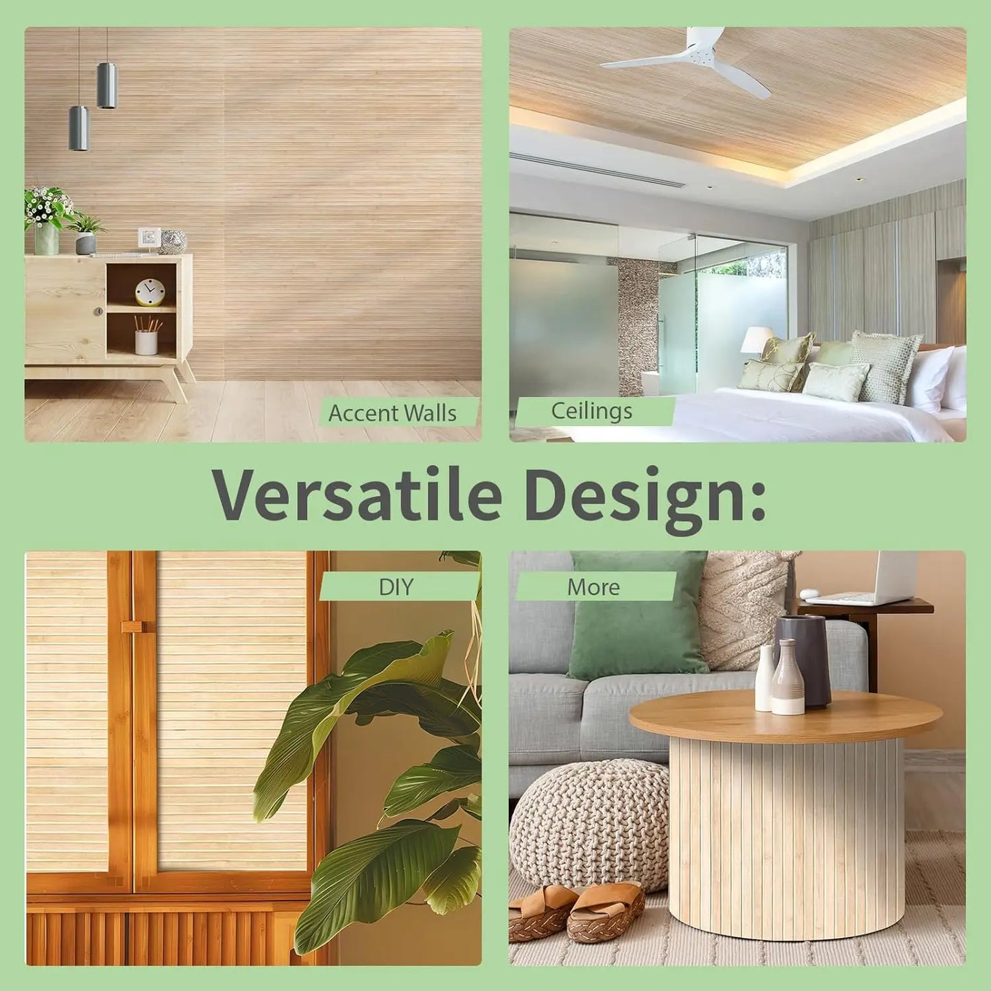 Natural Bamboo Wall Panel For Interior Decor And Wainscoting