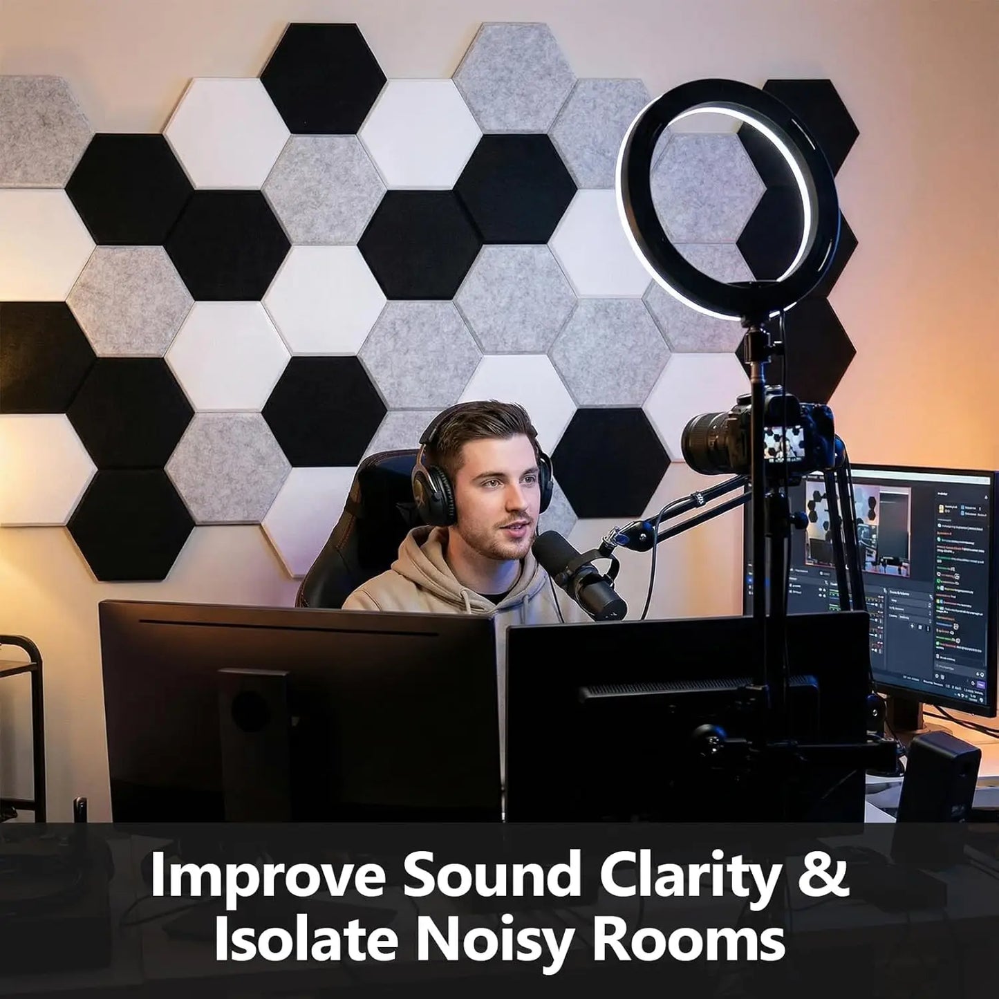 Hexagonal Acoustic Panels Self-Adhesive For Home Office