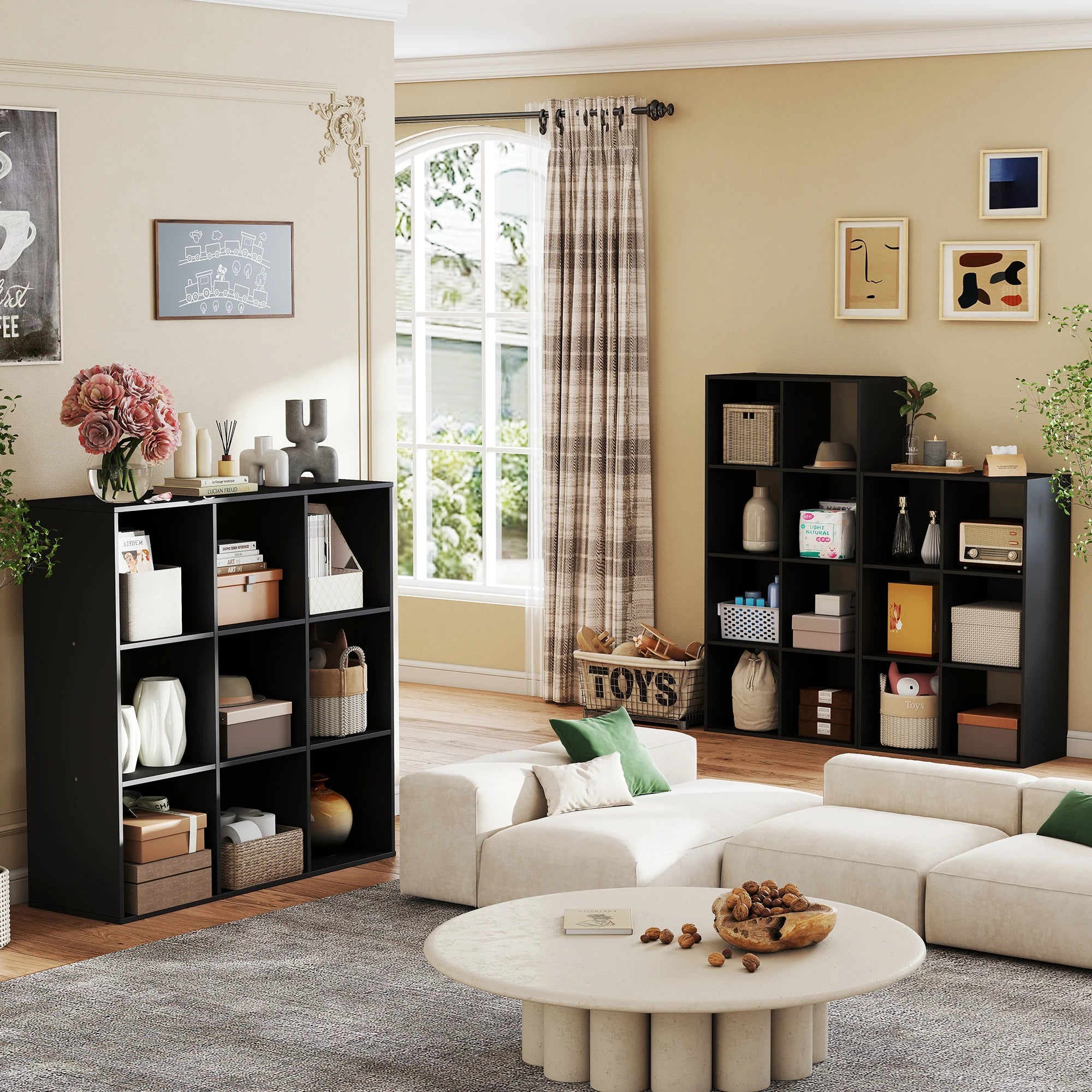 JHK Cube Storage Organizer Wood Shelf Bookcase For Living Room