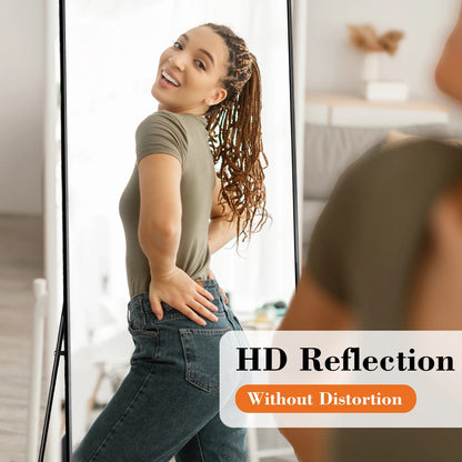 JHK Arched Full Length Mirror With Free Standing Aluminum Frame