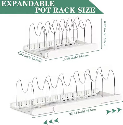 Premium Stainless Steel Pull Out Pot Lid Organizer Rack