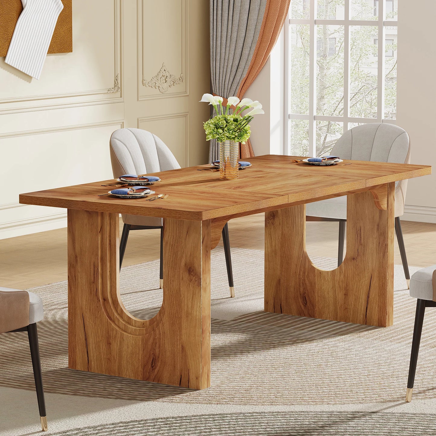 Tribesigns Modern Dining Table for Large Gatherings