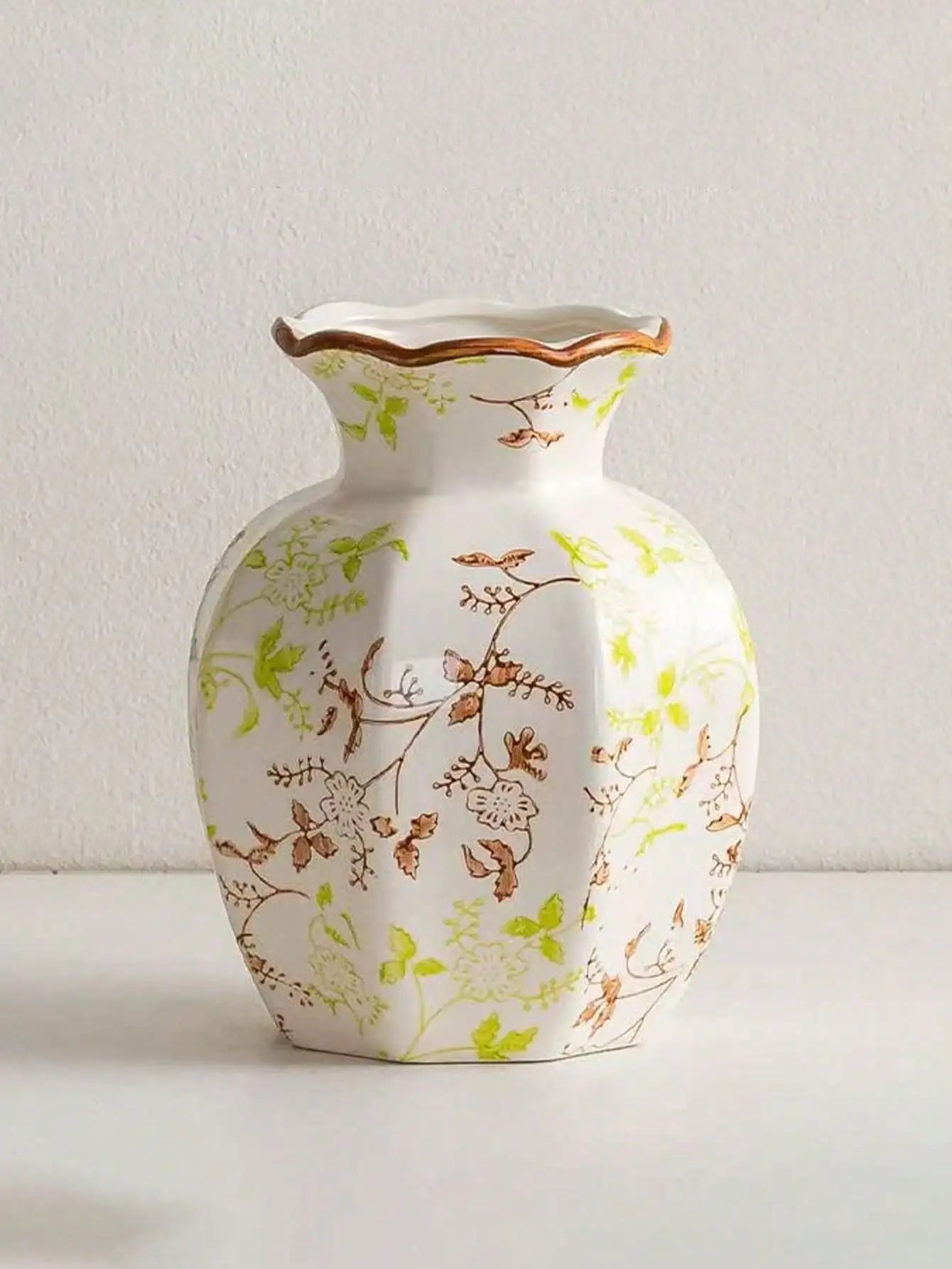 Porcelain Vase Chinese Retro Floral Decor Living Room Office