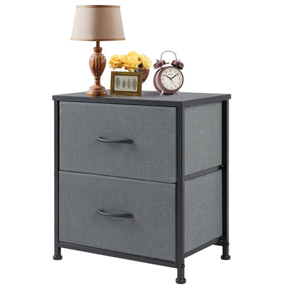 JHK Nightstand Bedside Table With Storage Drawers And Cabinet