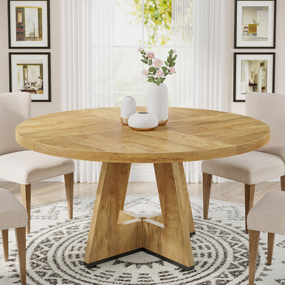 Tribesigns Round Dining Table Farmhouse Style For Dining Room