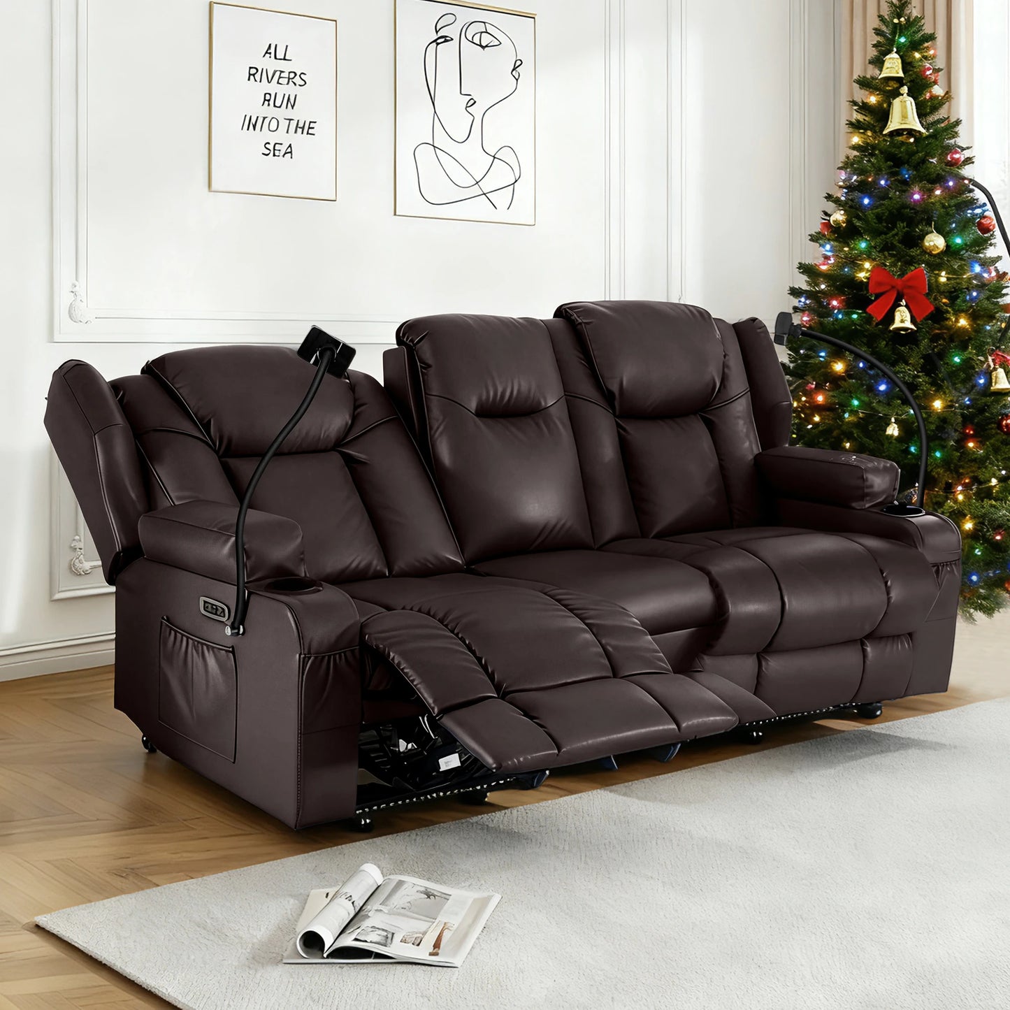 Redlife Electric Recliner Loveseat With Massage And Heat