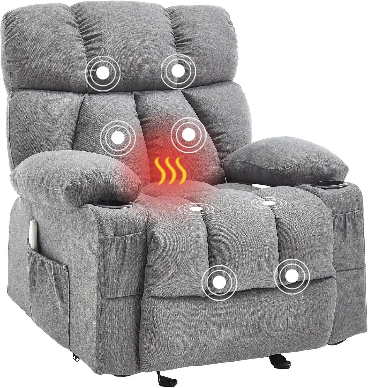 Massage Rocker Recliner Chair With Heat And Vibration Ergonomic Lounge