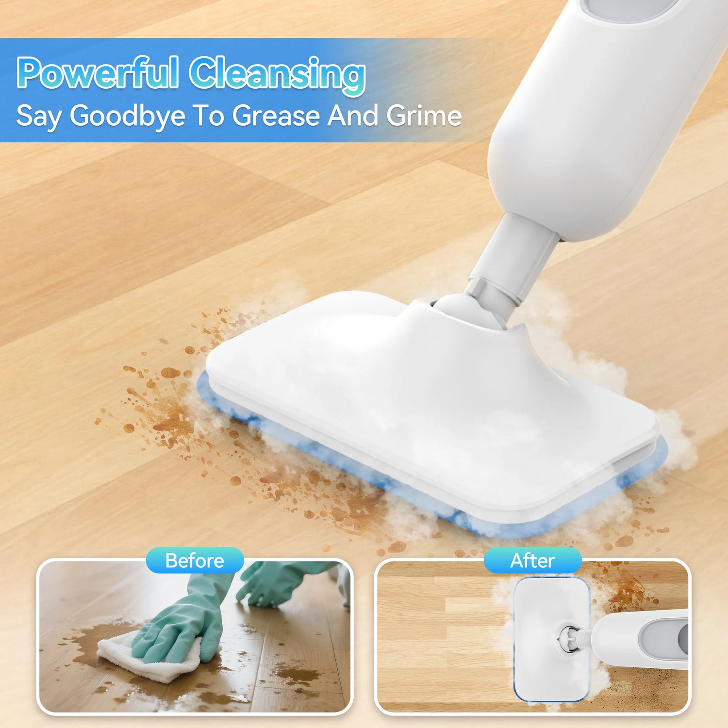 INSE Powerful Steam Mop For Hard Floors And Carpets