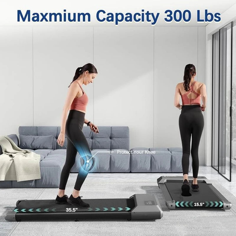 Superun 300lbs Capacity Treadmill 2.5HP 2in1 Walking Running Bluetooth LCD