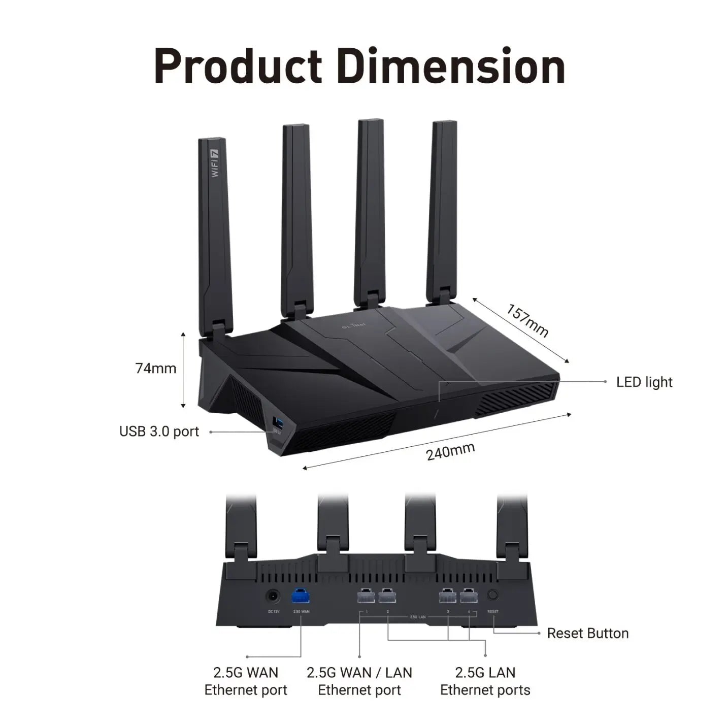 GL.iNet Flint 3 Tri-Band WiFi 7 Router VPN Ready Performance