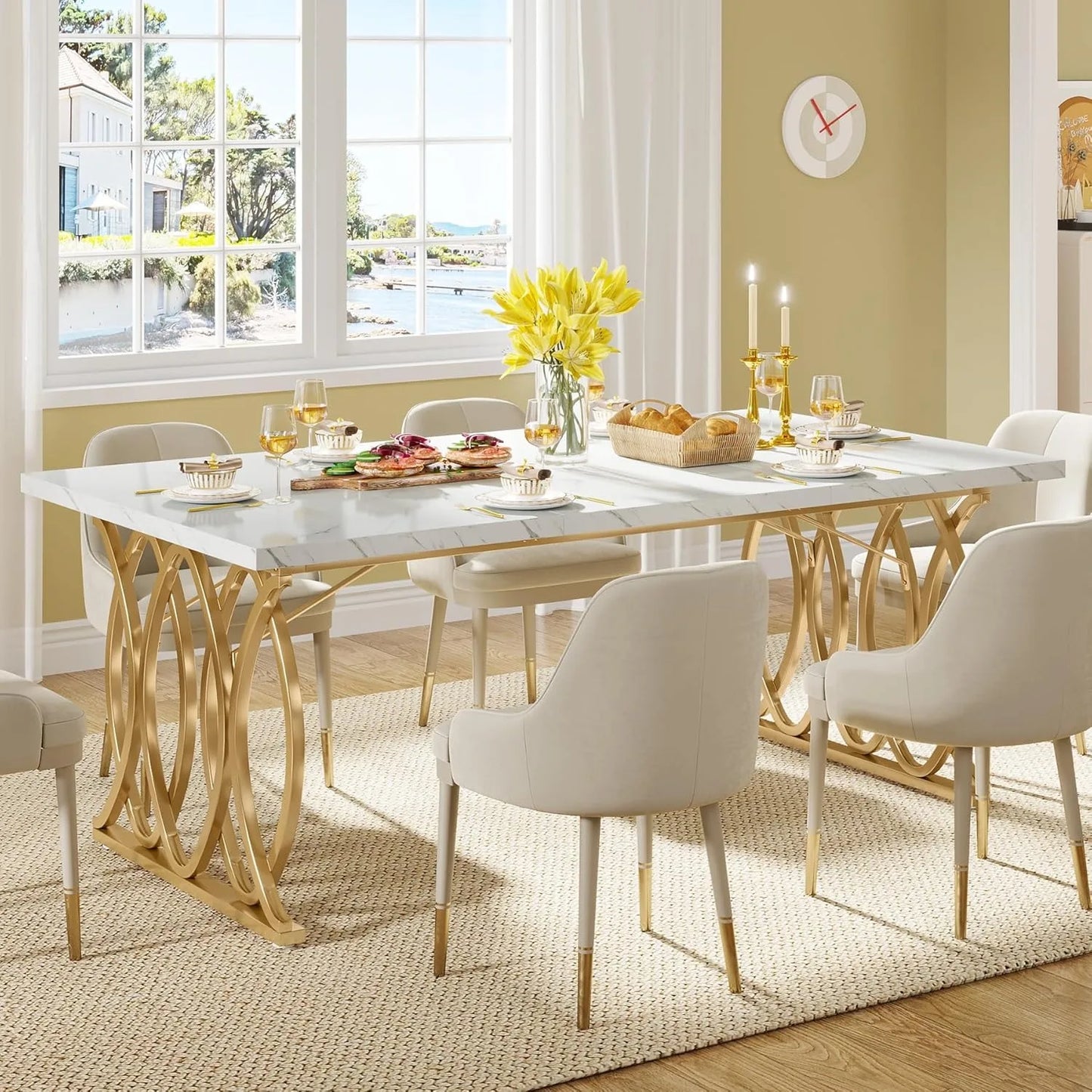 Little Tree Modern Rectangular Dining Table for Dining Room