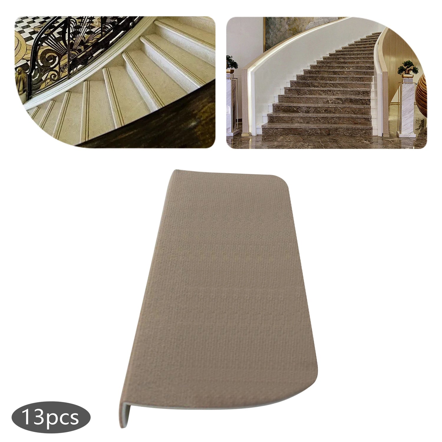 Bymaocar 13-Piece Carpet Stair Treads Non-Slip Mats For Hallway