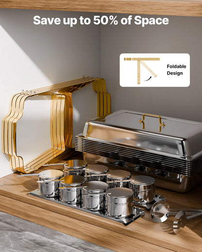 SucceBuy Stainless Steel Chafing Dish Buffet Set With Pans