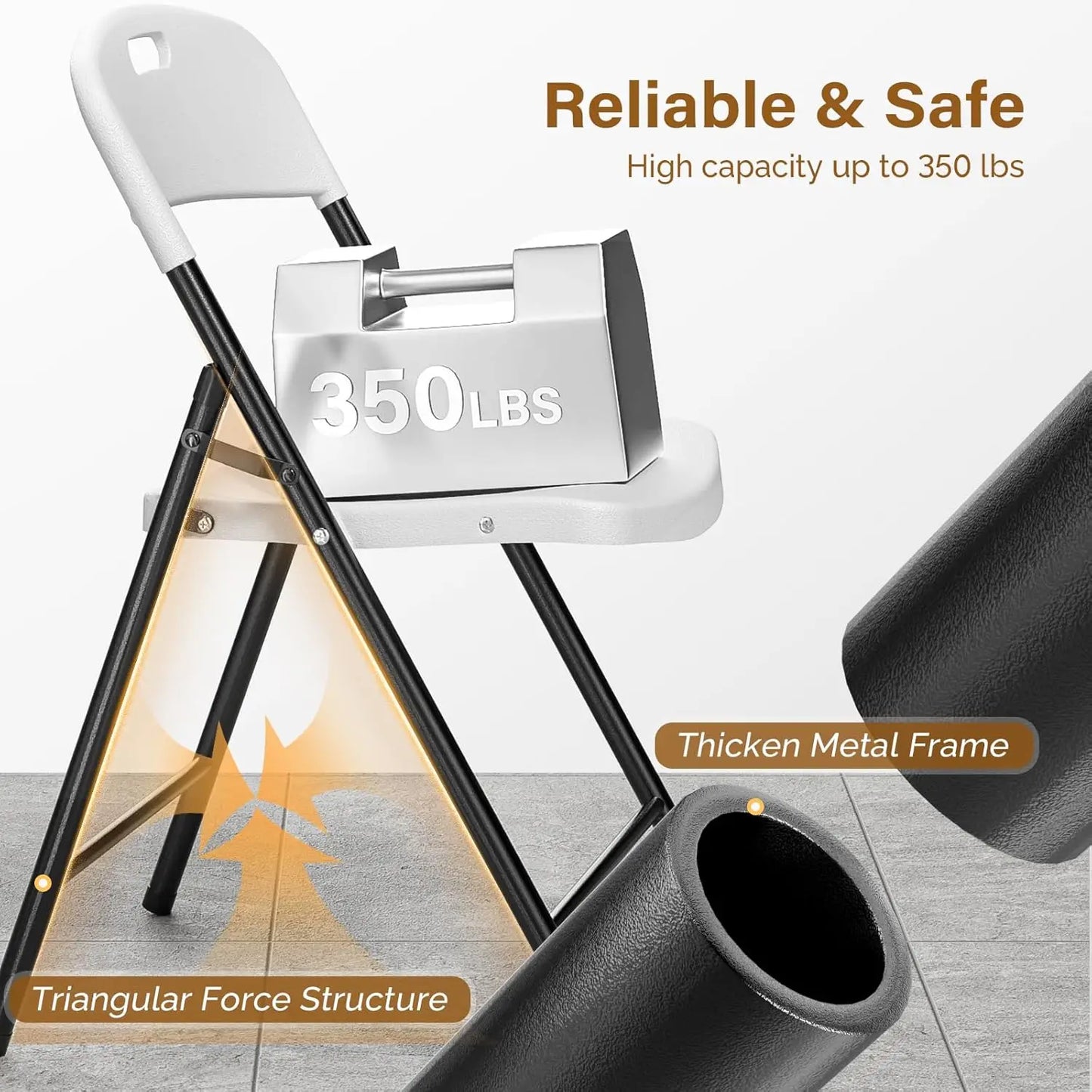 Plastic Folding Chairs With Steel Frame For Indoor Outdoor Use