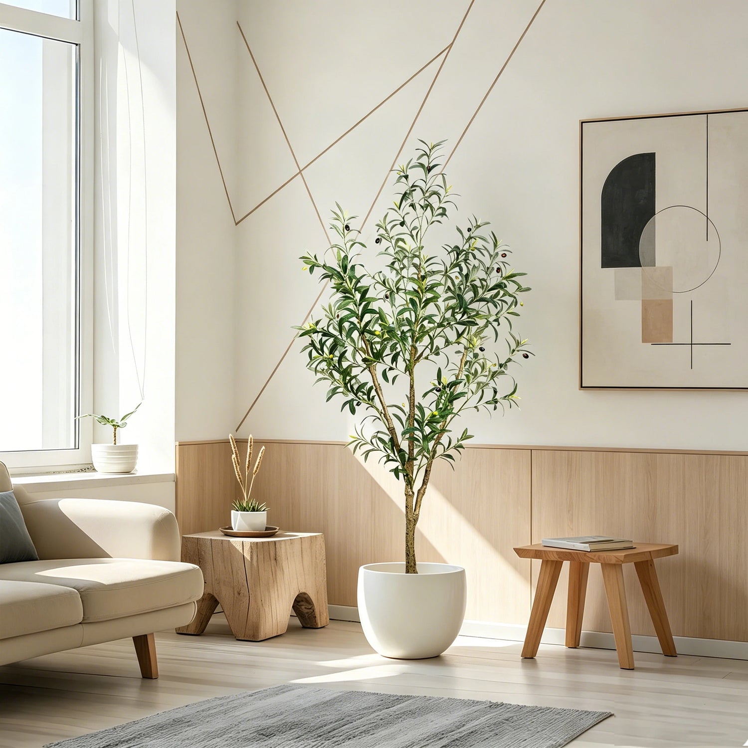 Olitree Artificial Olive Tree With Planter Pot And Realistic Foliage