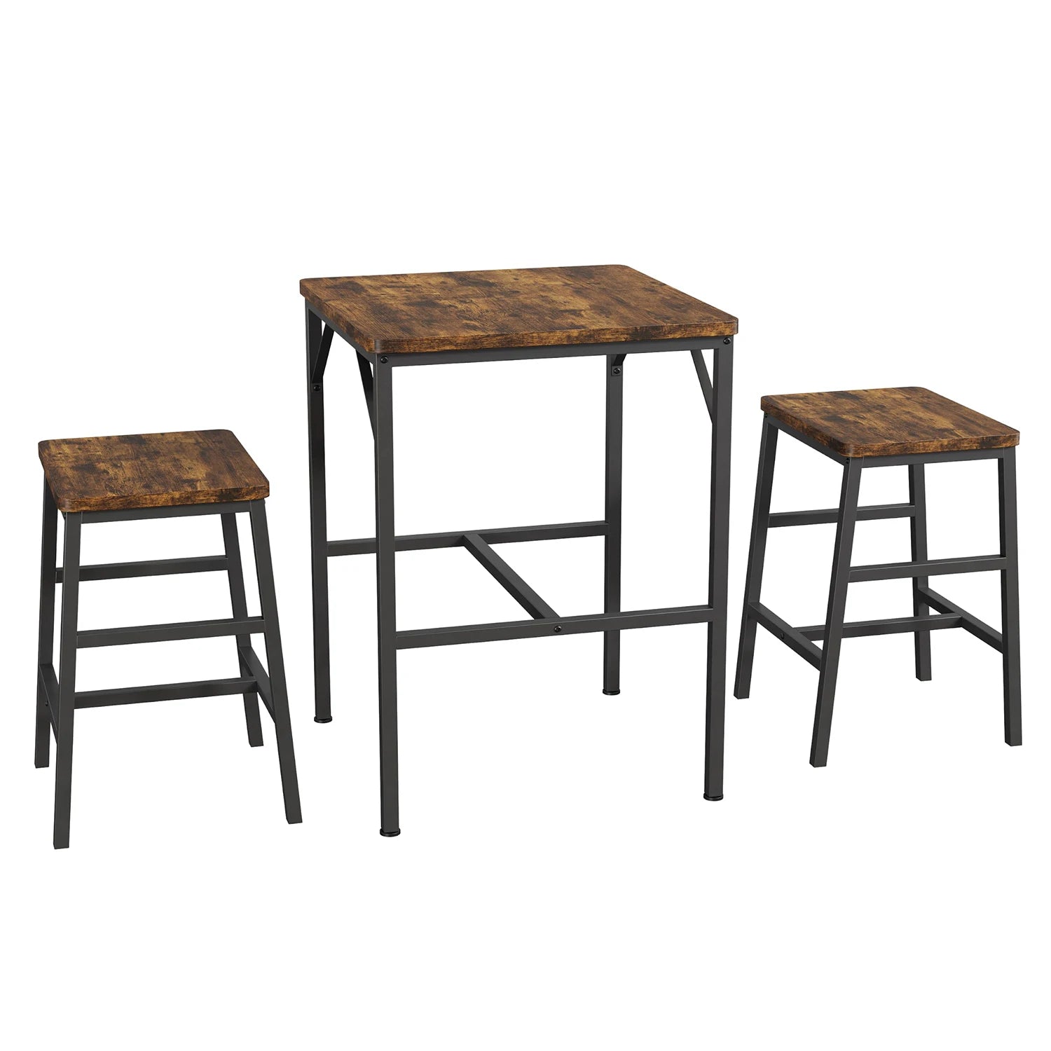 HiMISS Modern Pub Height Dining Table Set With Two Stools