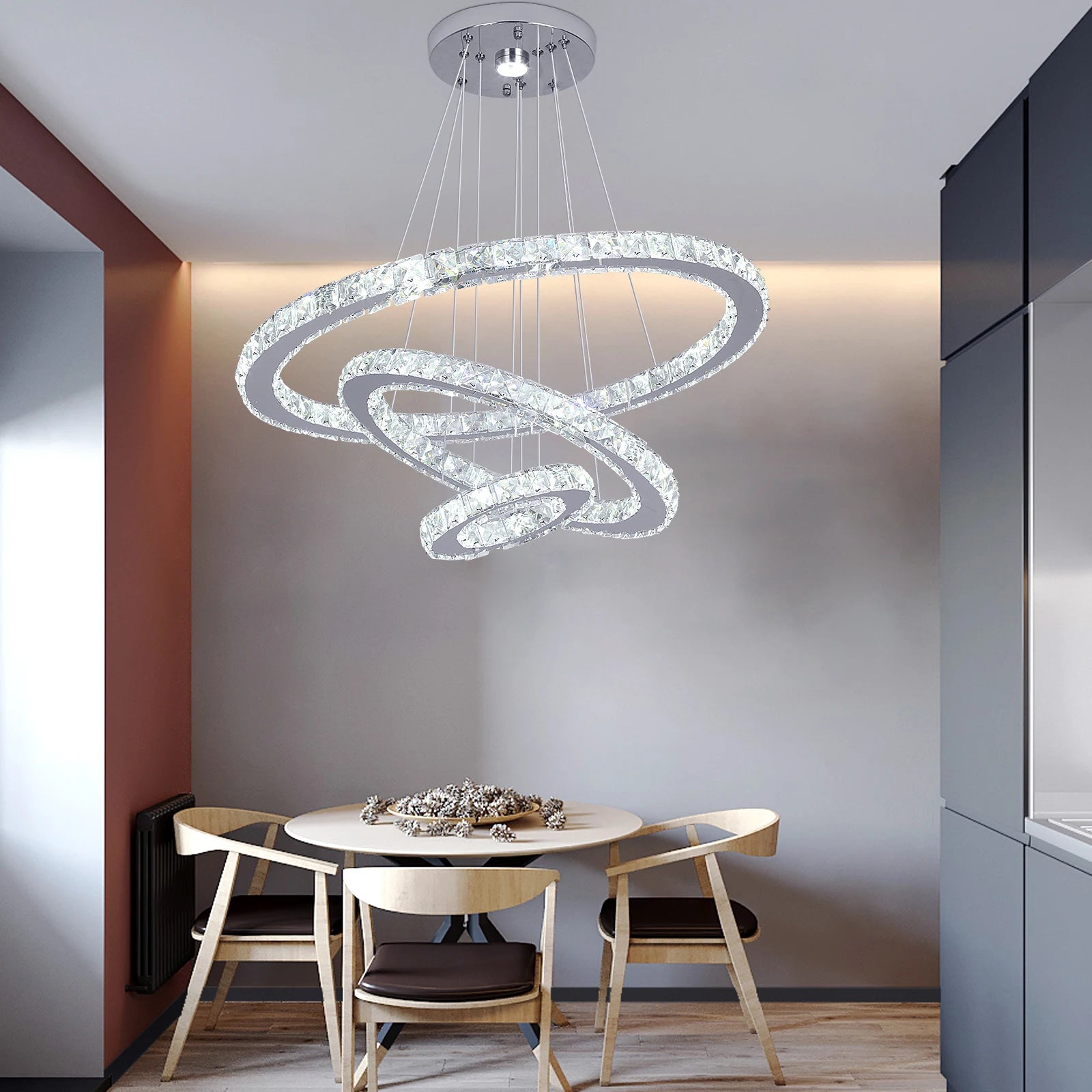 Vinilky Crystal Pendant Ceiling Light Fixture Modern Home Decor