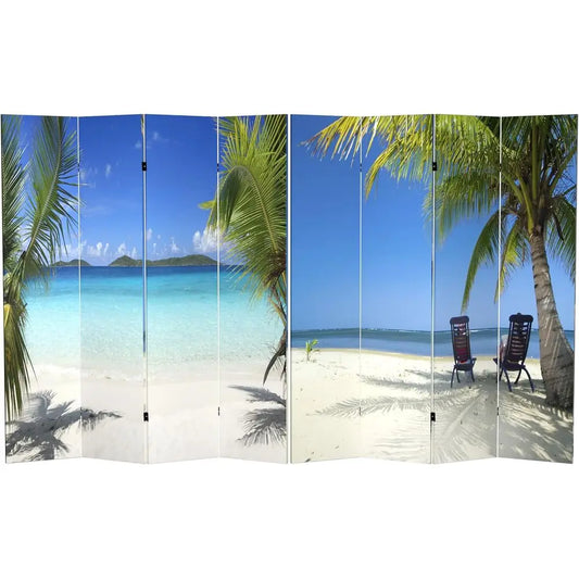Double Sided 4-Panel Room Divider Screen Freestanding Privacy