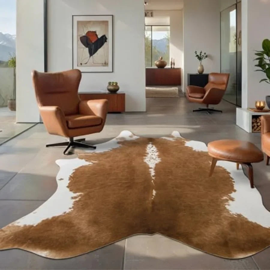 Premium Faux Cowhide Rug Cow Print Western Style Rug For Living Room