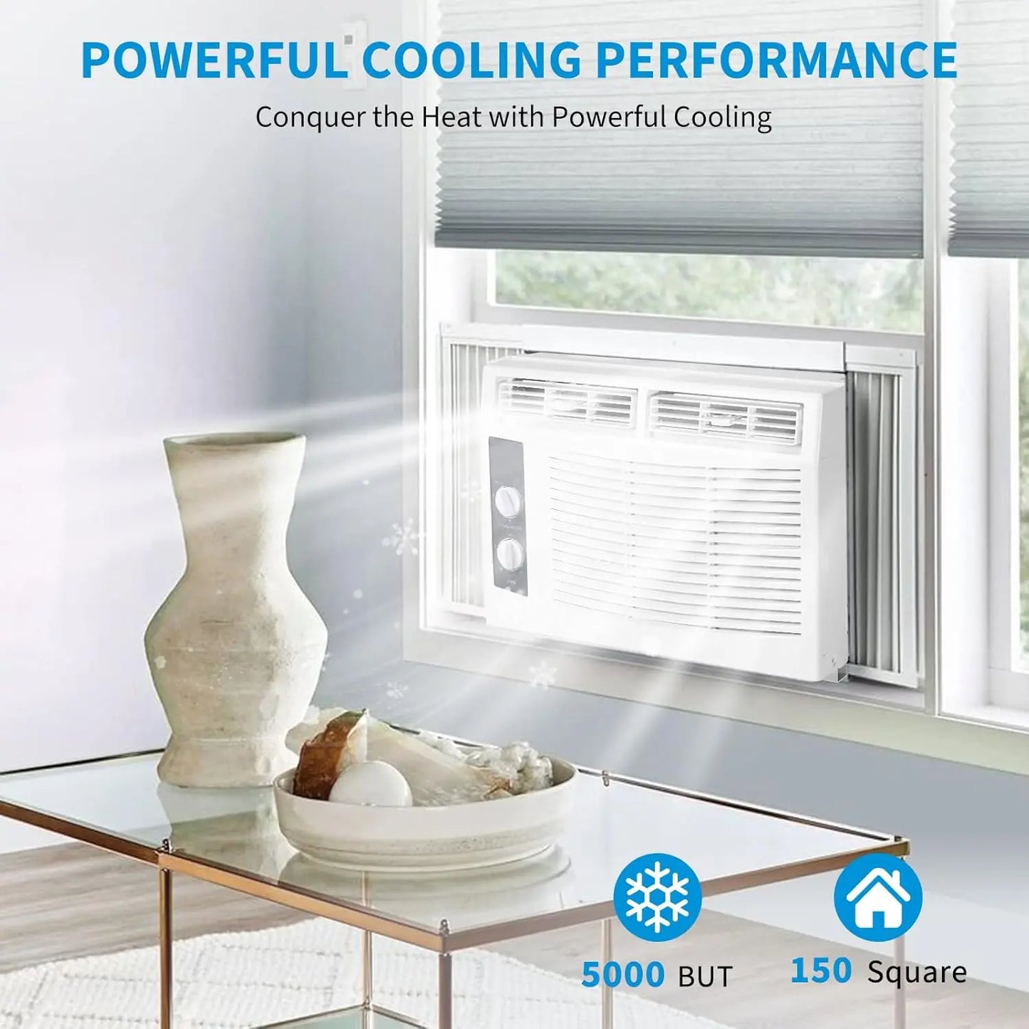 Acekool Window Air Conditioner With Remote For Small Rooms