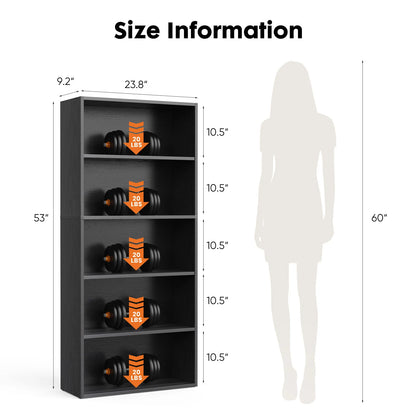 JHK 6 Tier Wooden Shelf Bookcase Tall Floor Standing Bookshelf