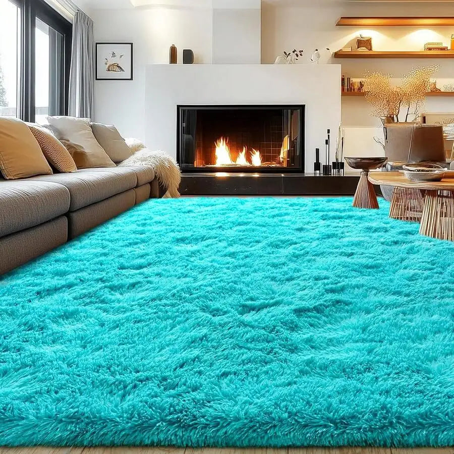 Modern Soft Shag Rug For Bedroom And Living Room With Plush Carpet