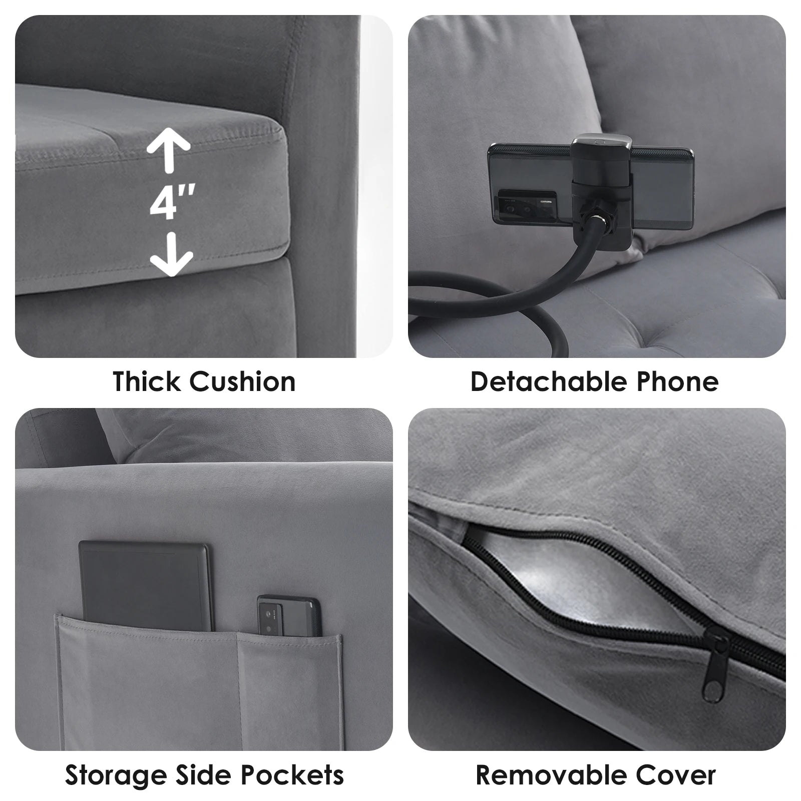 Someet Convertible Sleeper Chair Bed With USB Port