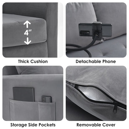 Someet Convertible Sleeper Chair Bed With USB Port