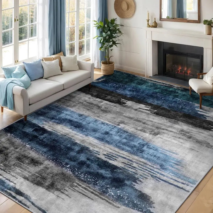 Modern Abstract Rug For Living Room And Dining Machine Washable
