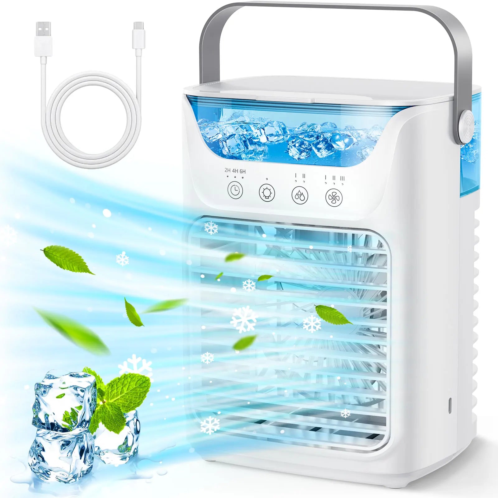 Afdeal Portable Humidifier Cooling Fan Desktop Water Tank Air Cooler
