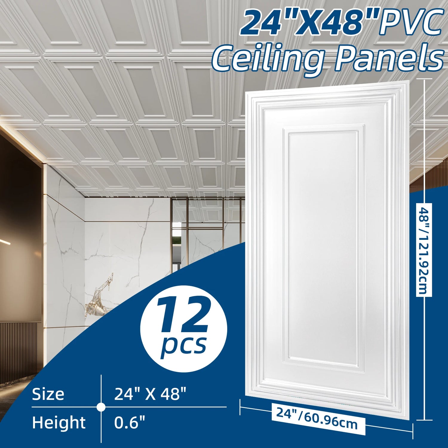 Art3d 3D Drop Ceiling Panels With Fireproof Sound Absorption