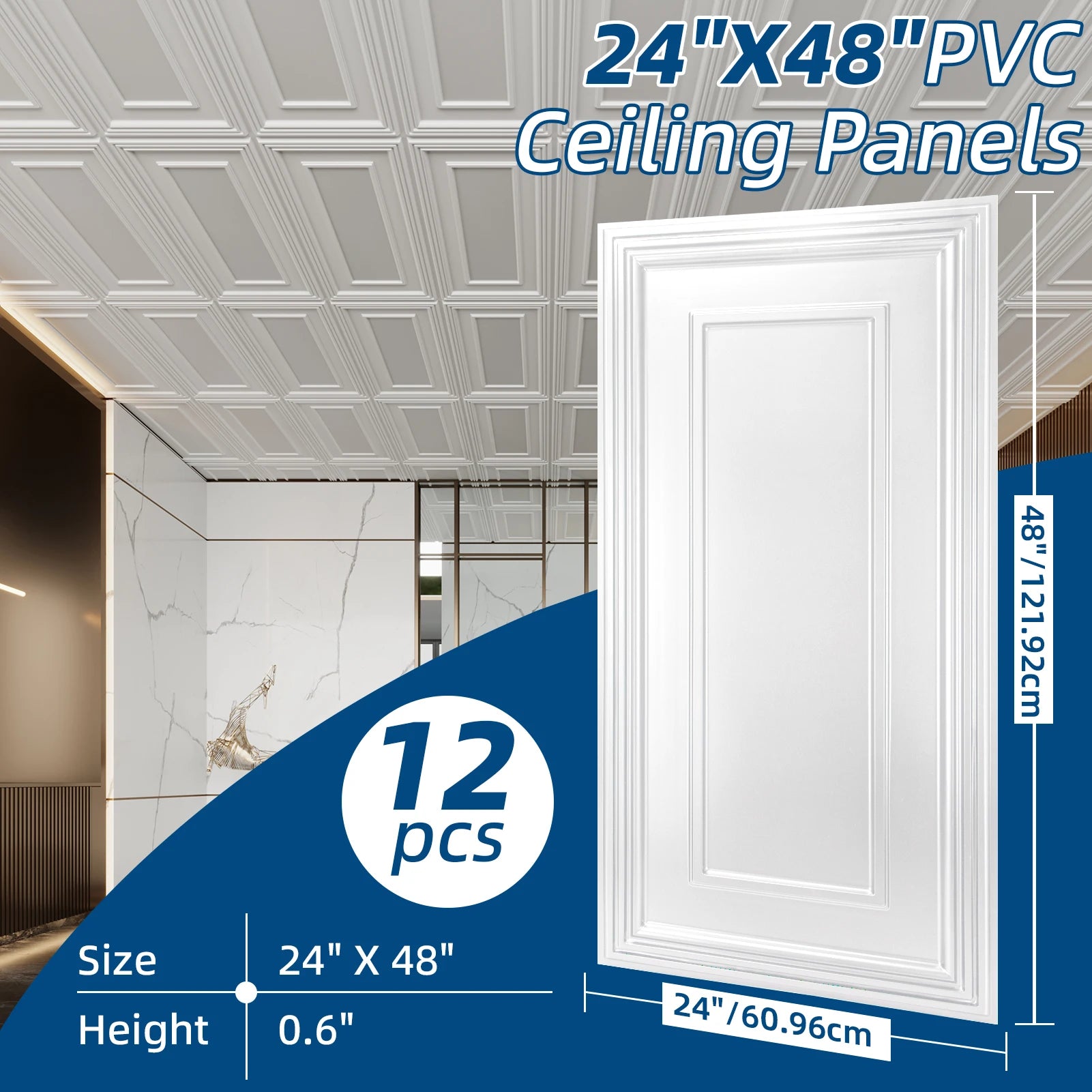 Art3d 3D Drop Ceiling Panels With Fireproof Sound Absorption