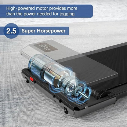 Superun 300lbs Capacity Treadmill 2.5HP 2in1 Walking Running Bluetooth LCD