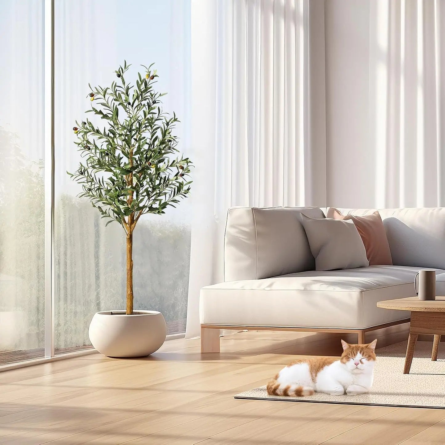 HiMISS Artificial Olive Tree Realistic Faux Indoor Plant in Pot