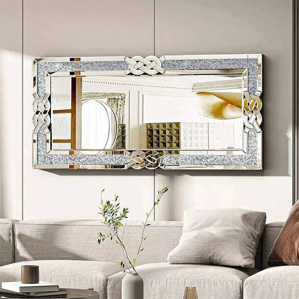 Crystal Wall Mounted Mirror Large Framed Hanging Decoration