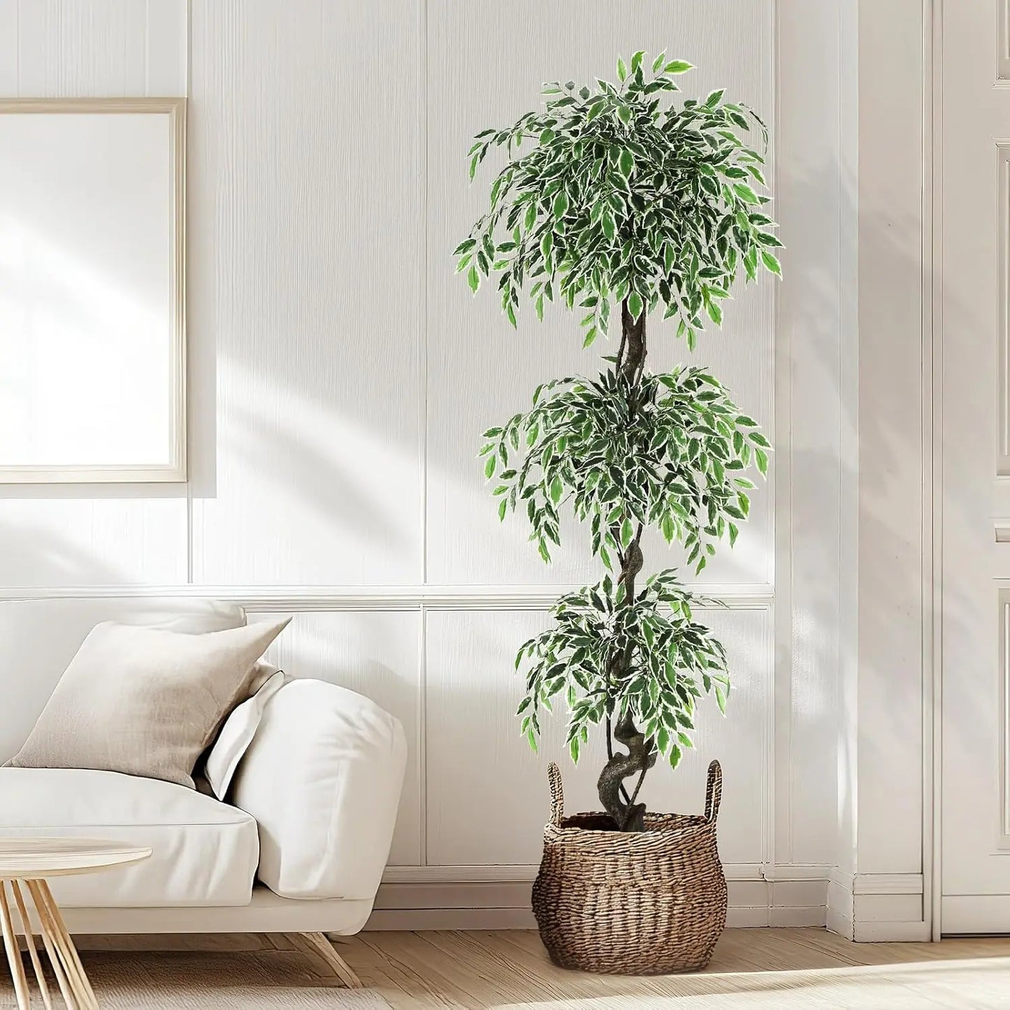 HiMISS Artificial Ficus Tree Indoor Outdoor Faux Plant With Pebbles