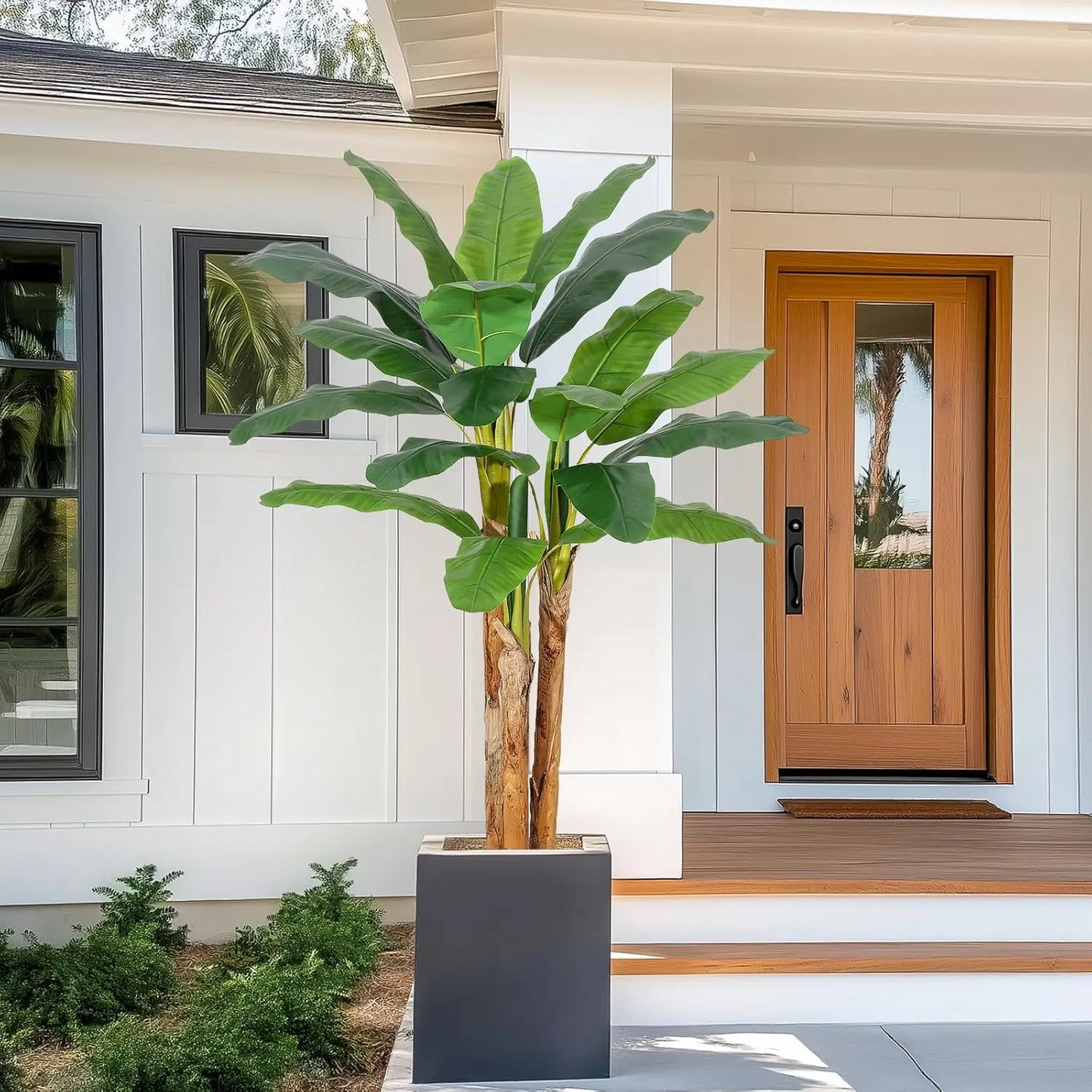 HiMISS Artificial Banana Tree In Planter For Home Office Decor
