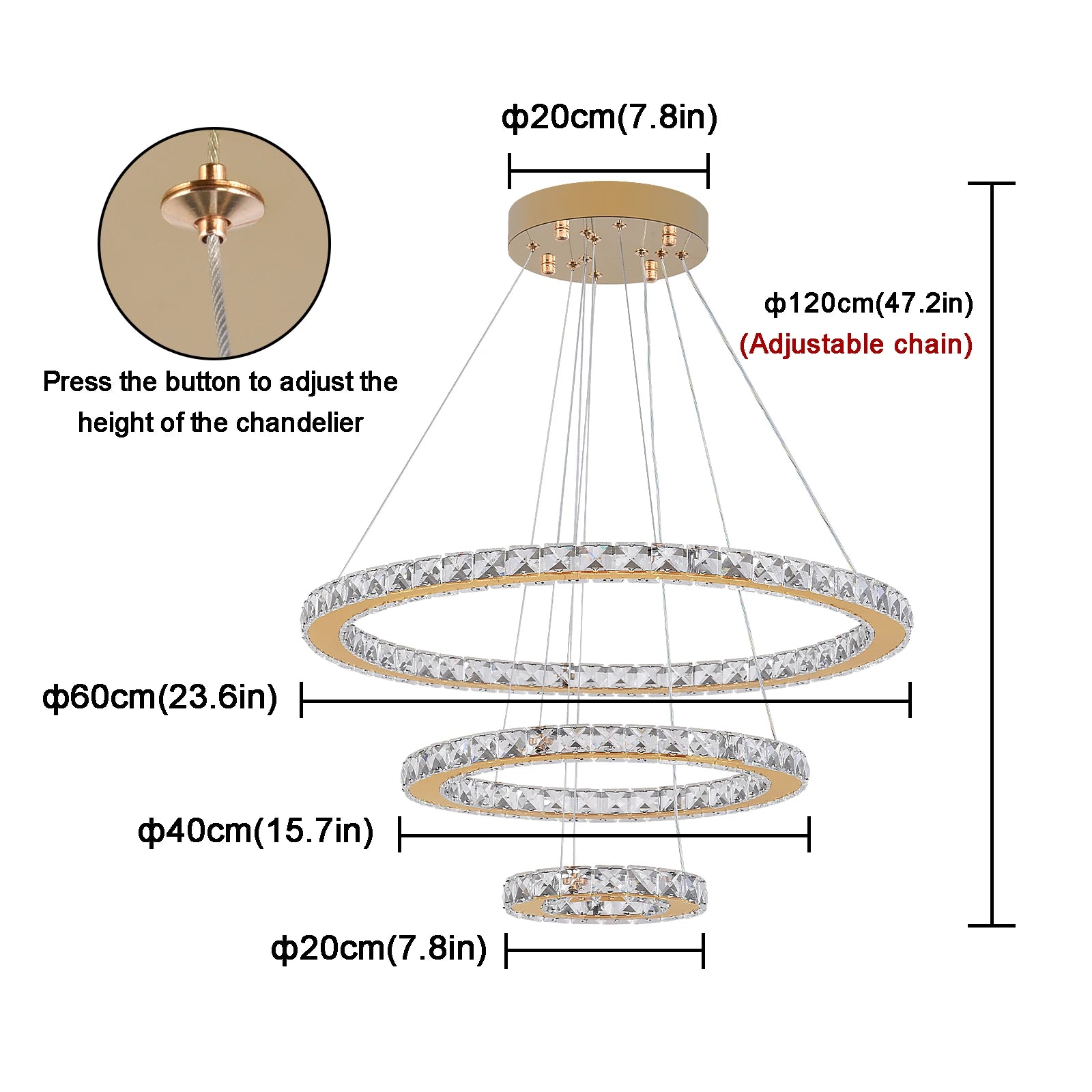 Vinilky Crystal Pendant Ceiling Light Fixture Modern Home Decor