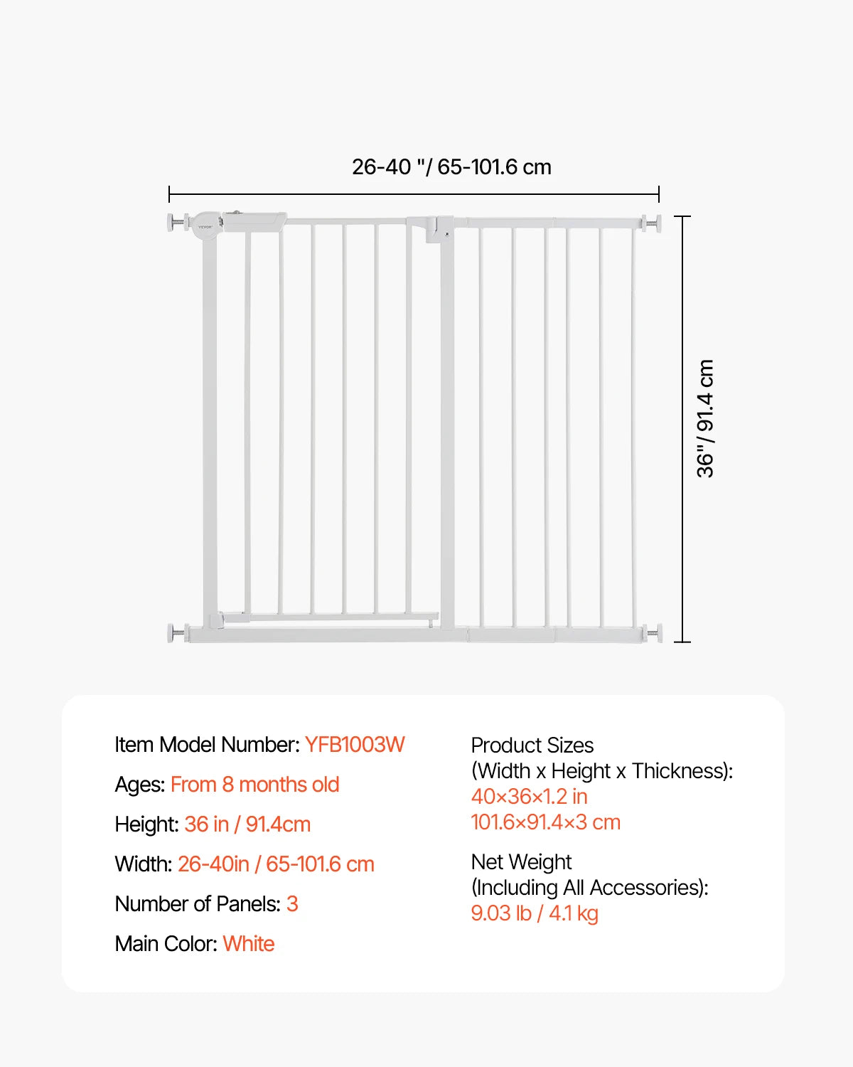 SucceBuy Walk Through Baby And Dog Gate For Home Safety
